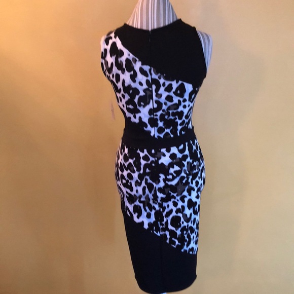 NWT Belle Sky Black/White/Gray Animal Dress XS - Picture 3 of 4
